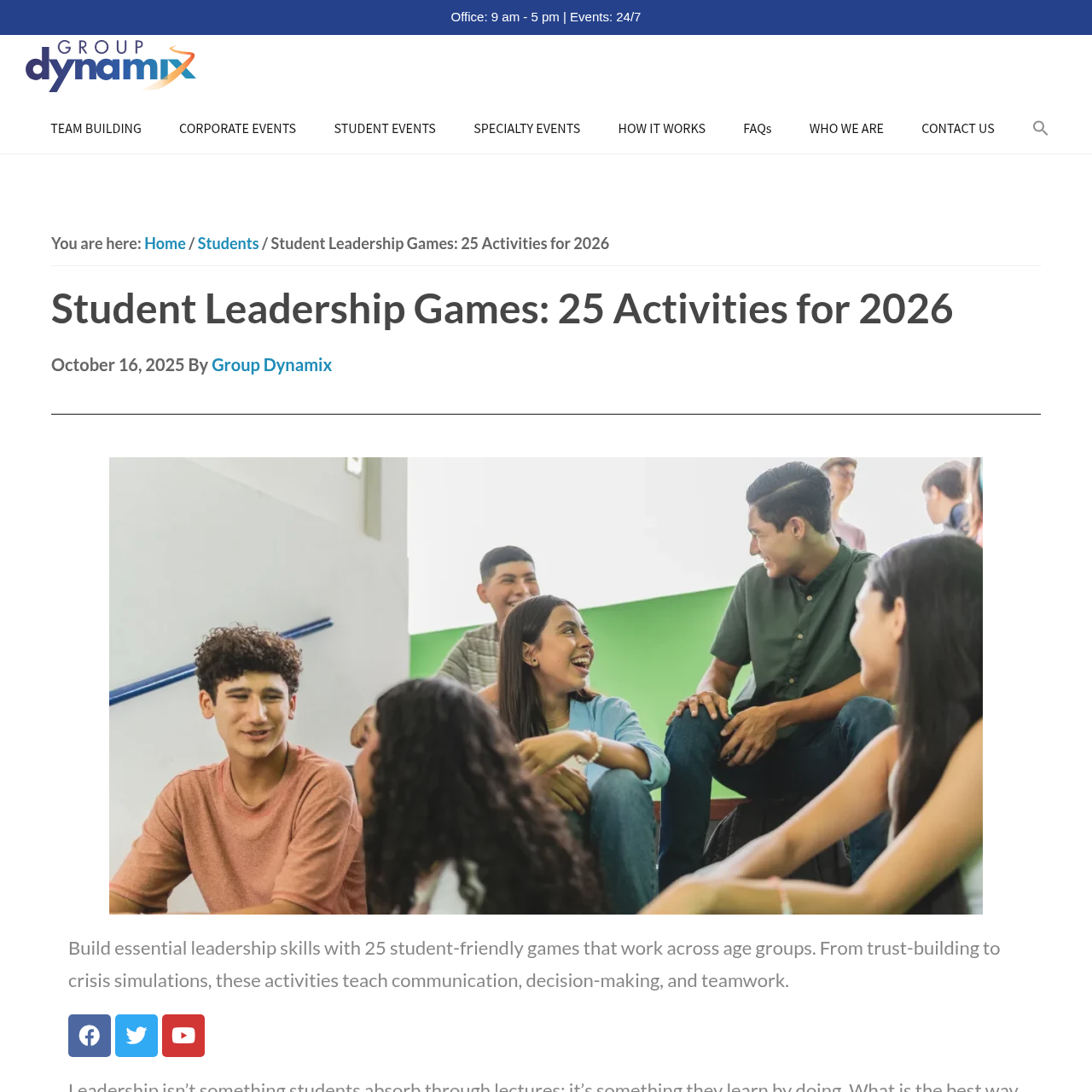 Student Leadership Games by Group Dynamix